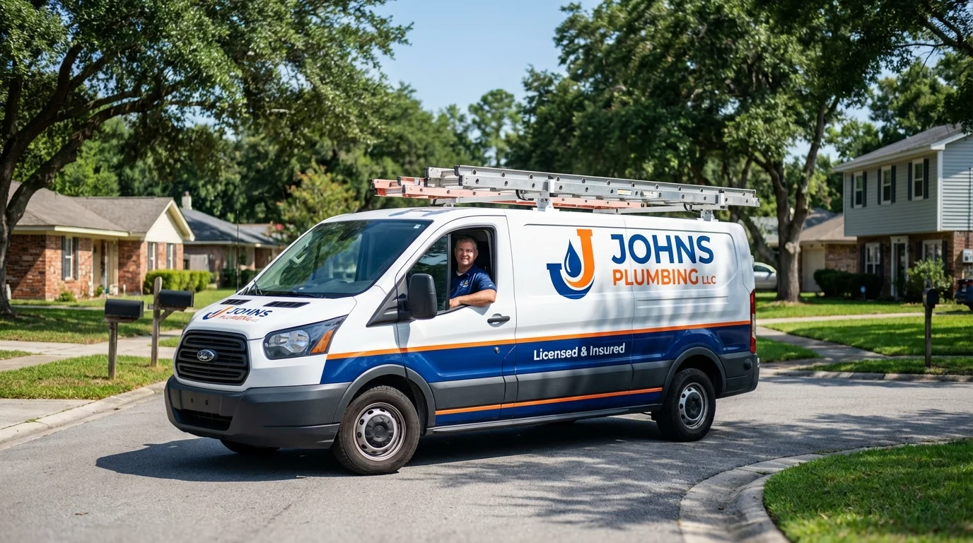 Johns Plumbing LLC service van in Oakland, CA