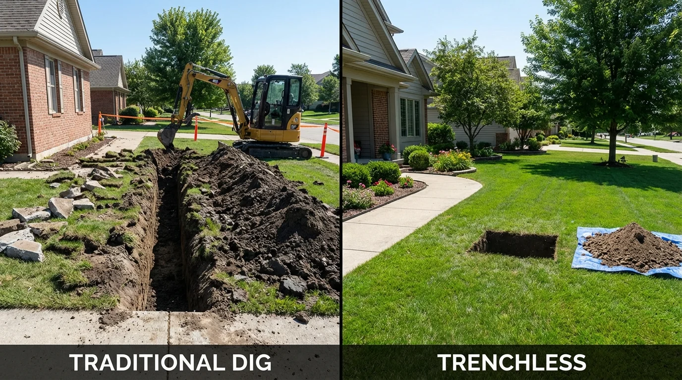 Trenchless sewer repair with minimal yard damage versus traditional excavation in Oakland, CA